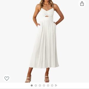 White romper with cutout